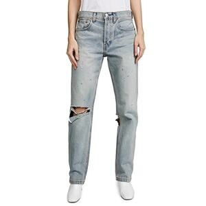 RE/DONE Grunge Destroyed Straight Jeans Women’s Size 23 Dirty Destroy Distressed
